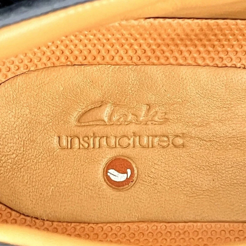 Clarks Unstructured Un Loop Navy Leather Mary Jane Lightweight ShoesSize 7 Wide